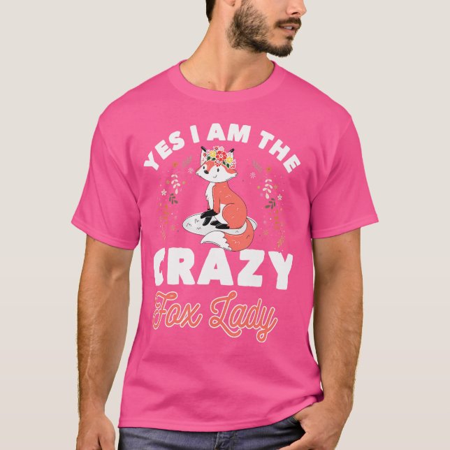 Red Fox Ja, jag är Crazy Fox Dam T Shirt (Framsida)