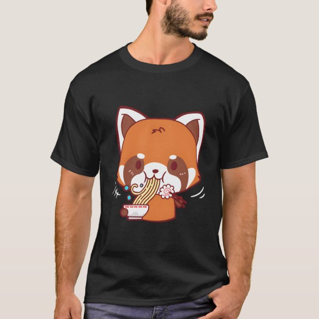 Red Fox Japanska Ramen Noodles Gift T Shirt (Framsida)