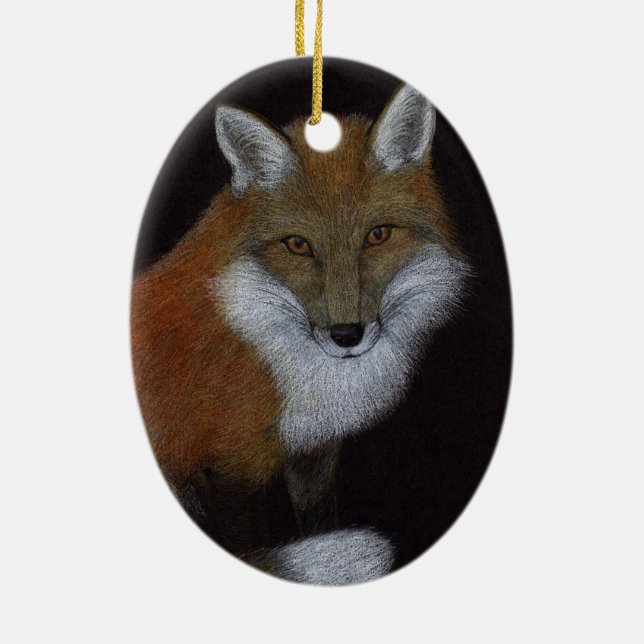 Red Fox Julgransprydnad Keramik (Baksidan)