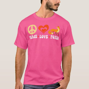 Red Fox Kawaii Peace Kärlek Foxes T Shirt