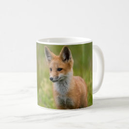 Red Fox Kit in Grassy Meadow Kaffemugg