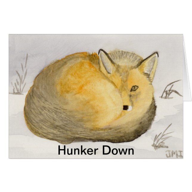 Red Fox kommer bra Hälsningskort (Framsidan Horizontal)