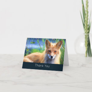 Red Fox Lutning i Grass Scenia Wildlife Tack Kort