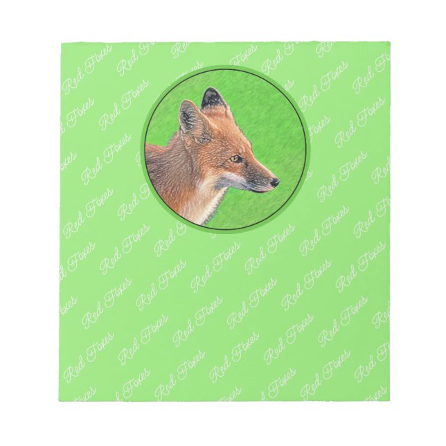 Red Fox-målning - Original Wildlife Art Anteckningsblock (Framsida)