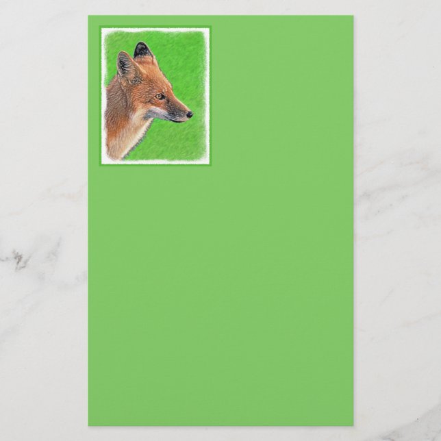 Red Fox-målning - Original Wildlife Art Brevpapper (Framsida)