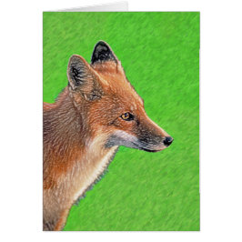 Red Fox-målning - Original Wildlife Art Hälsningskort