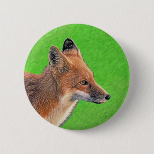 Red Fox-målning - Original Wildlife Art Knapp