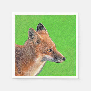 Red Fox-målning - Original Wildlife Art Pappersservett