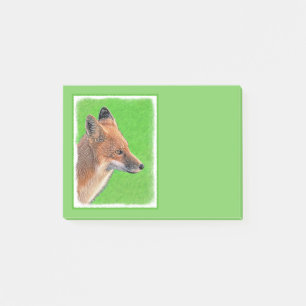 Red Fox-målning - Original Wildlife Art Post-it Block