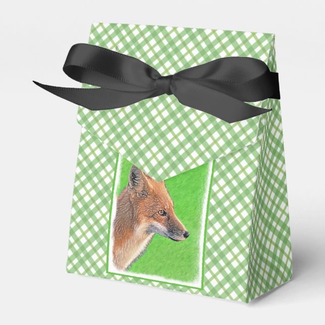 Red Fox-målning - Original Wildlife Art Presentaskar (Framsidan Sidan)