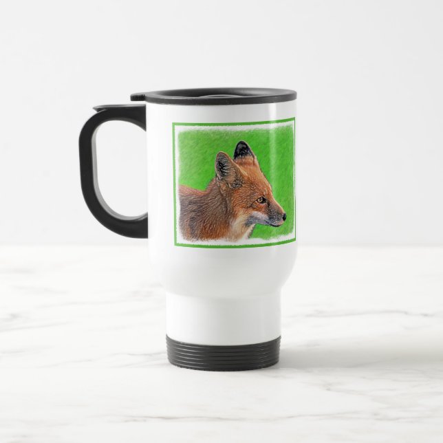 Red Fox-målning - Original Wildlife Art Resemugg (Vänster)