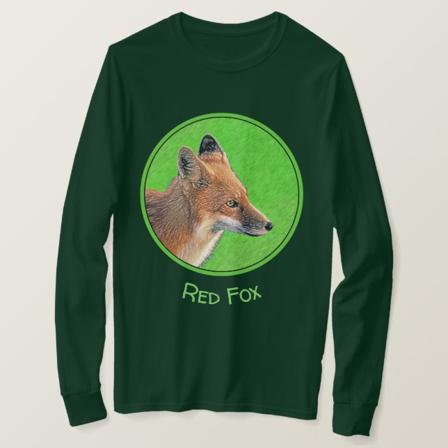 Red Fox-målning - Original Wildlife Art T Shirt (Design framsida)