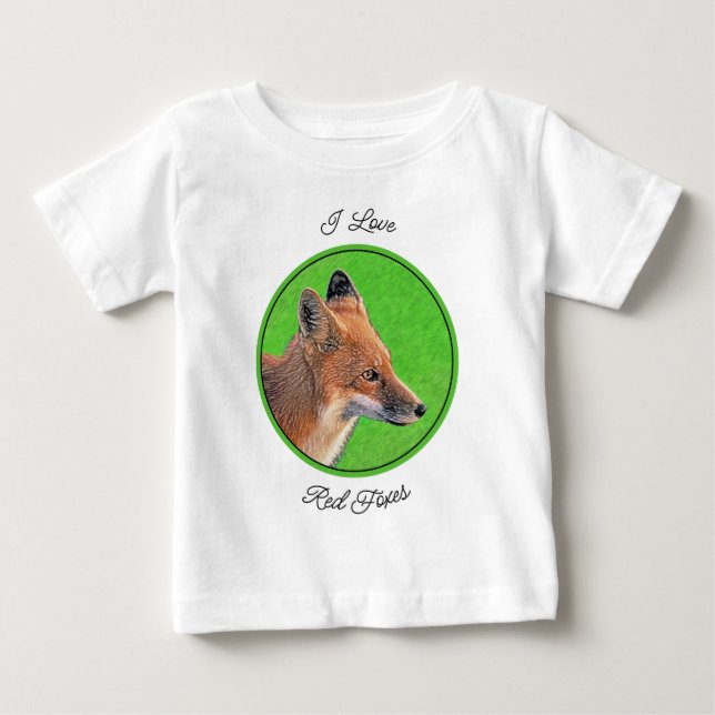 Red Fox-målning - Original Wildlife Art T Shirt (Framsida)