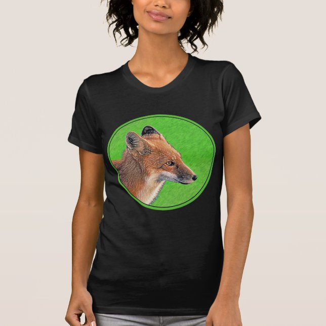 Red Fox-målning - Original Wildlife Art T Shirt (Framsida)