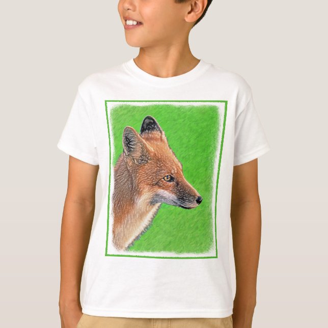 Red Fox-målning - Original Wildlife Art T Shirt (Framsida)