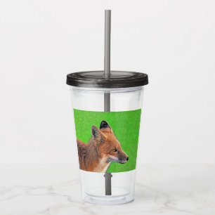 Red Fox-målning - Original Wildlife Art Take Away Mugg