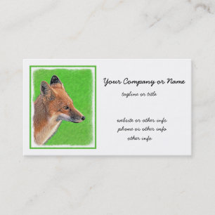 Red Fox-målning - Original Wildlife Art Visitkort