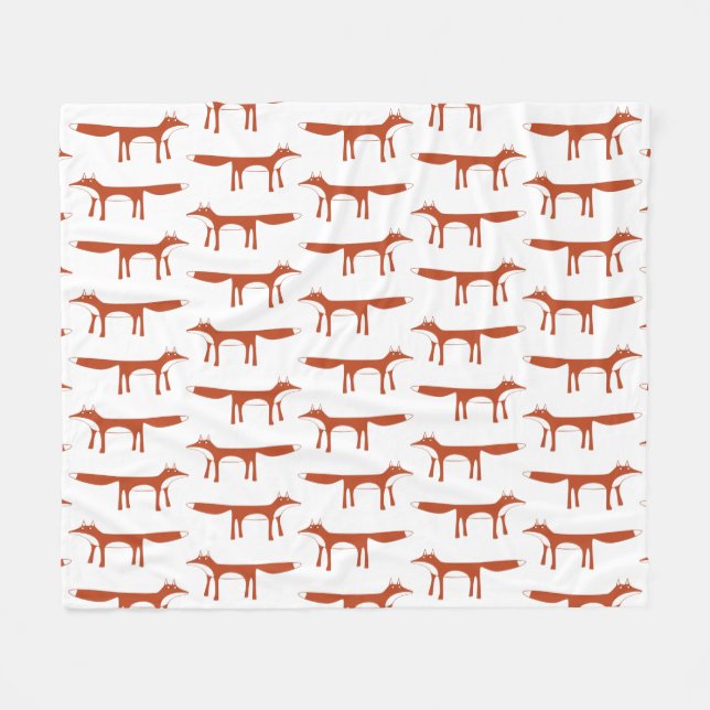 Red Fox Mönster Fleecefilt (Framsidan (Horisontell))