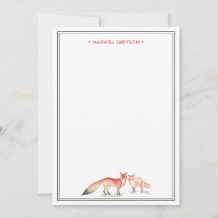 Red Fox Personlig Stationery Anteckningskort
