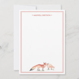 Red Fox Personlig Stationery Anteckningskort