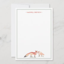 Red Fox Personlig Stationery