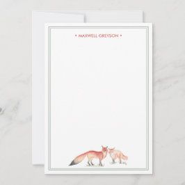 Red Fox Personlig Stationery Anteckningskort