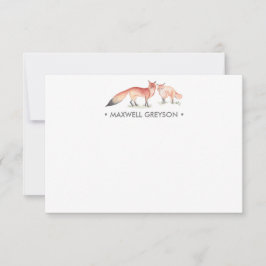Red Fox Personlig Stationery Small Anteckningskort