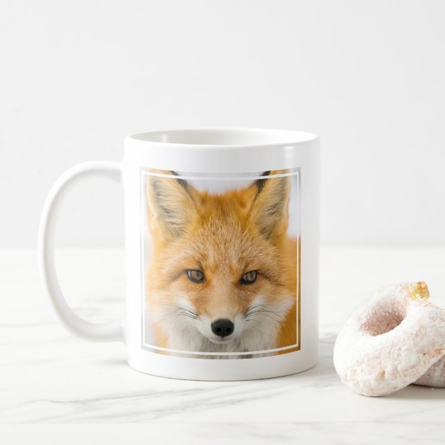 Red Fox Portrait Kaffemugg (Med munk)