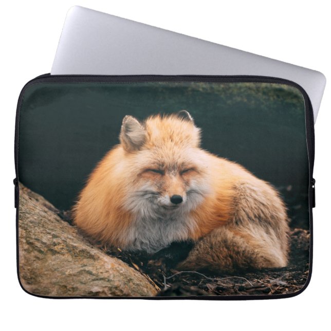 Red Fox Sleeping Laptop Fodral (Framsidan)