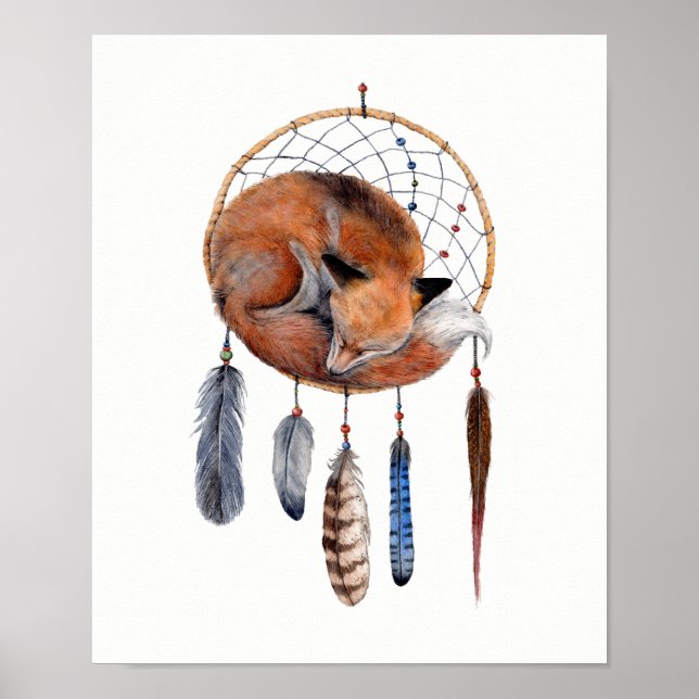 Red Fox Sleeping på Dreamcatcher Poster (Framsidan)
