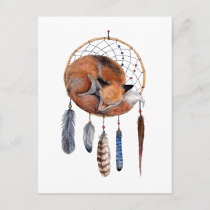 Red Fox Sleeping på Dreamcatcher Vykort
