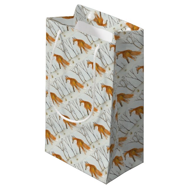 Red Fox small gift bag (Framsidan Vinklad)