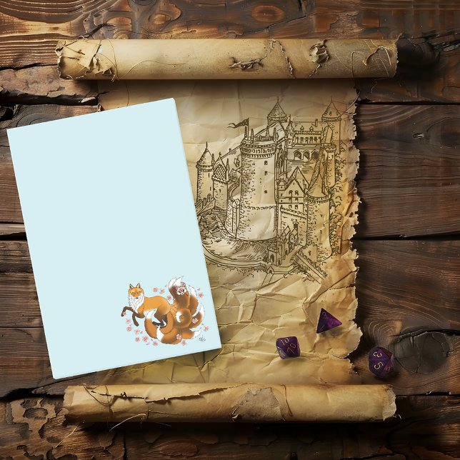 Red Fox Svan Kitsune Kasai Post-it Block (Skapare uppladdad)