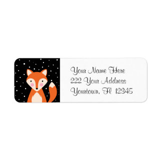Red Fox-Tecknadens utformning Cute Sweet-adresseti Returadress Etikett