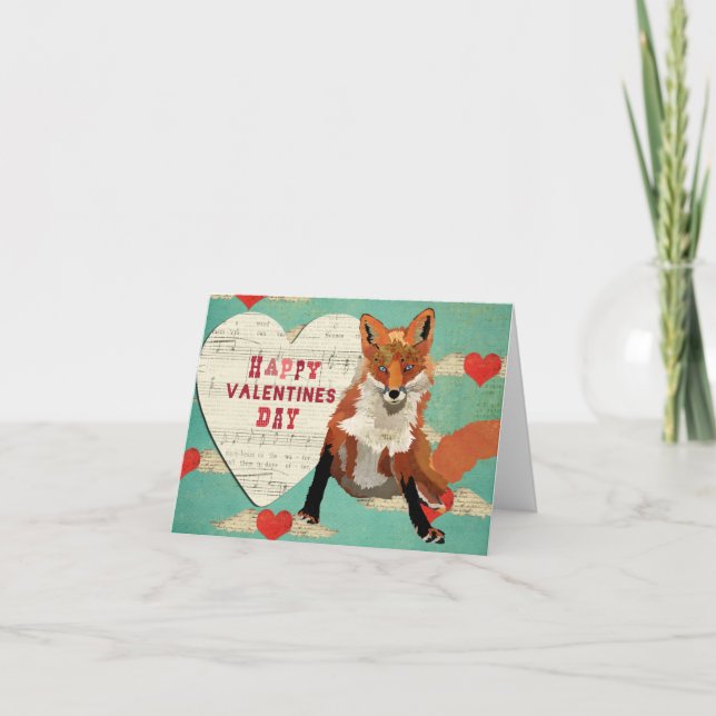 Red Fox Valentine Card Helgkort (Framsida)