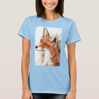 Red Fox Wall Art Forest Tee Shirt