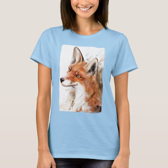 Red Fox Wall Art Forest Tee Shirt (Framsida)