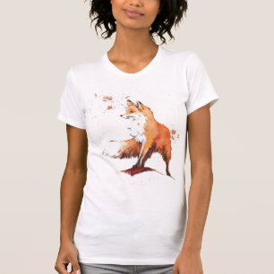 Red Fox Watercolor T Shirt