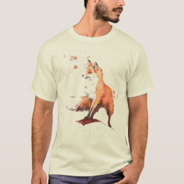 Red Fox Watercolor T Shirt