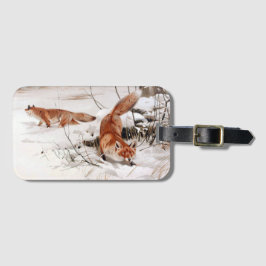 Red Foxes in the Winter Snow (by Wilhelm Kuhnert) Bagagebricka