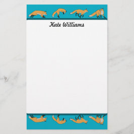 Red Foxes Personalized Brevpapper