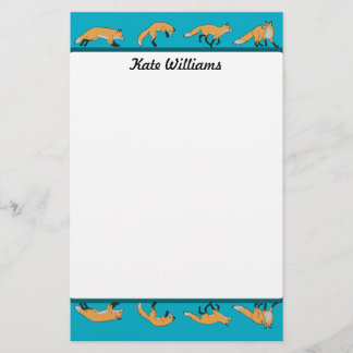 Red Foxes Personalized Brevpapper