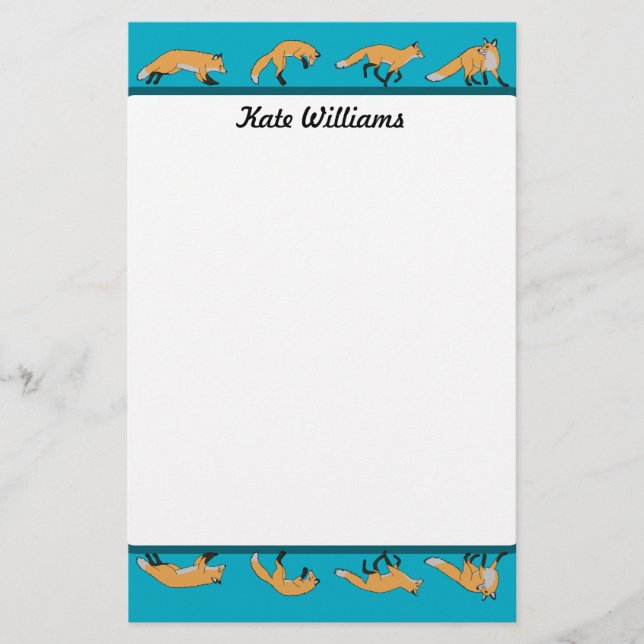 Red Foxes Personalized Brevpapper (Framsida)