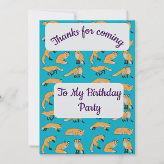 Red Foxes Thank you Card Inbjudningar