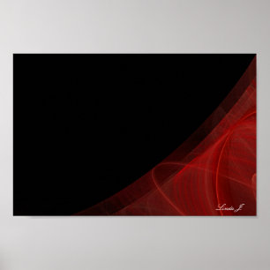 Red Fractal Gräns Canvas eller Poster