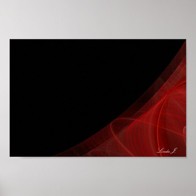 Red Fractal Gräns Canvas eller Poster (Framsidan)
