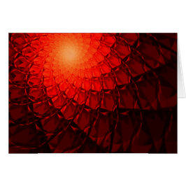Red Fractal Mönster Hälsningskort