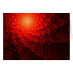 Red Fractal Mönster Hälsningskort