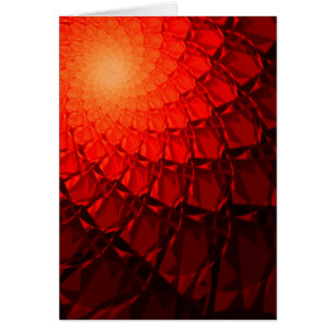 Red Fractal Mönster Hälsningskort