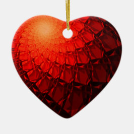 Red Fractal Mönster Julgransprydnad Keramik